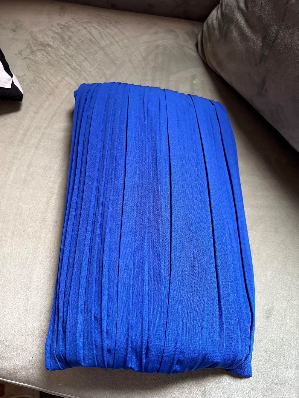 Pleated skirt made from imported crepe fabric (Blue) - Image 2