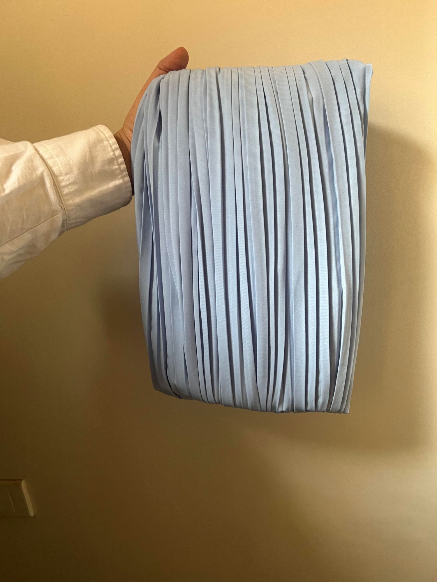 Pleated skirt made from imported crepe fabric (Baby Blue) - Image 4