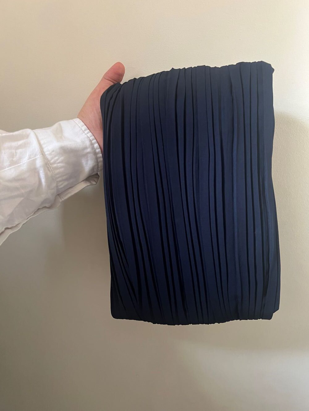 Pleated skirt made from imported crepe fabric (Navy) - Image 7