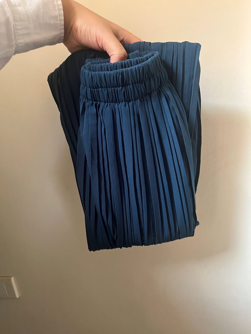 Pleated skirt made from imported crepe fabric (Petrol) - Image 9