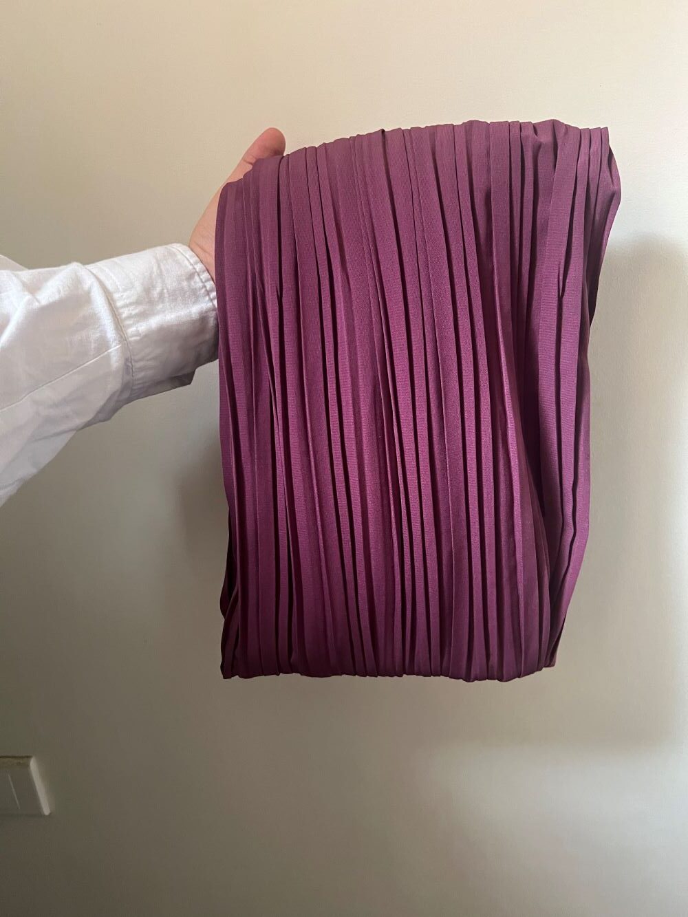 Pleated skirt made from imported crepe fabric (Smoky Mauve) - Image 3