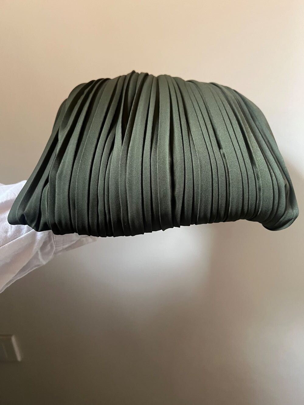 Pleated skirt made from imported crepe fabric (Olive Green) - Image 9