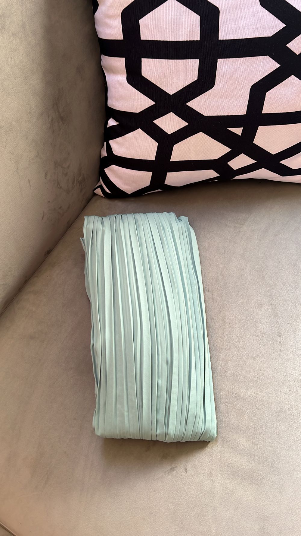 Pleated skirt made from imported crepe fabric (Sage) - Image 5