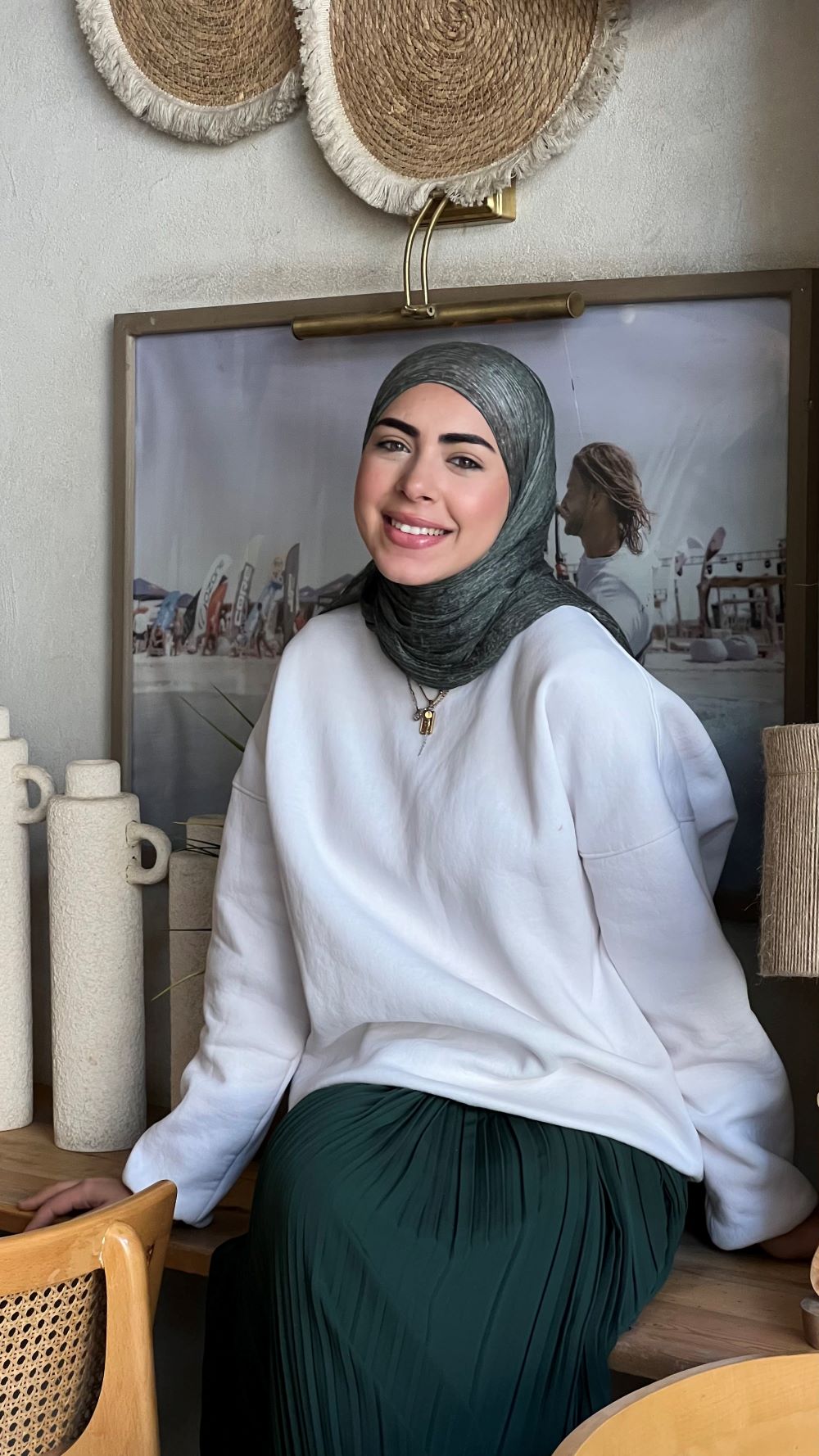 تنورة بليسيه مصنوعة من قماش الكريب المستورد (أخضر) - الصورة 2