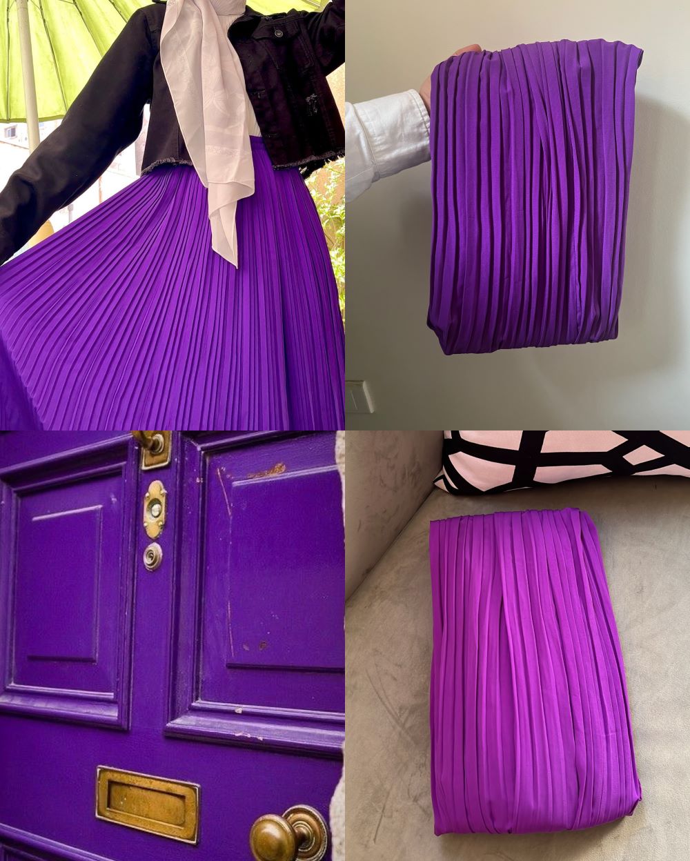 Pleated skirt made from imported crepe fabric (Banafsej) - Image 5