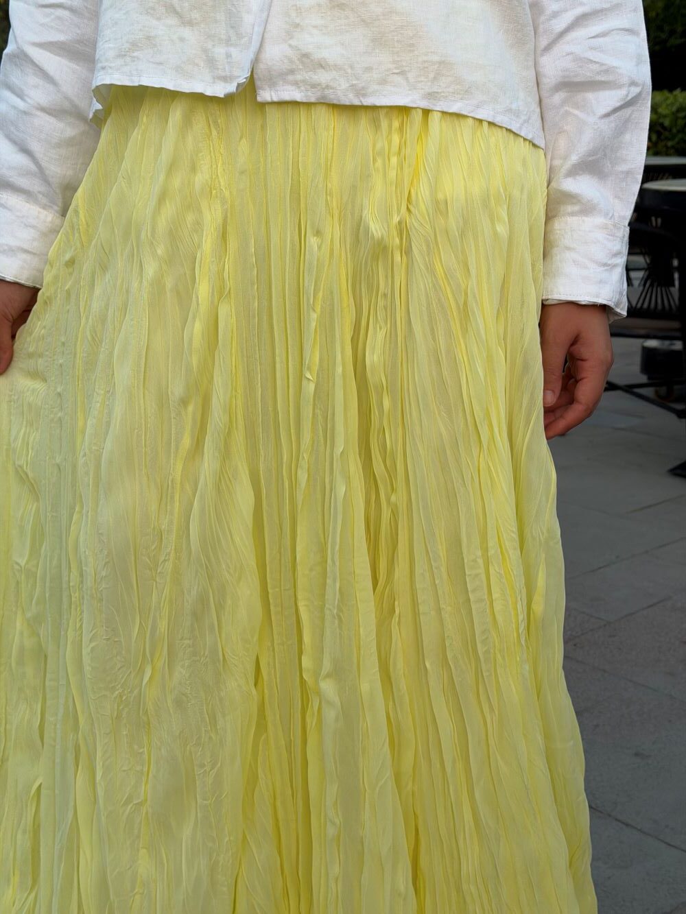 Crushed Chiffon Skirt (Better yellow) - Image 4