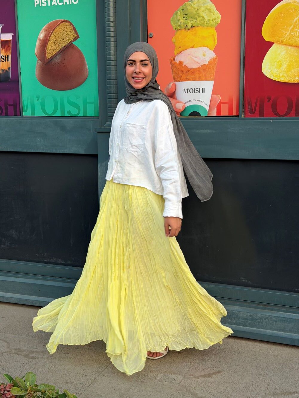 Crushed Chiffon Skirt (Better yellow)