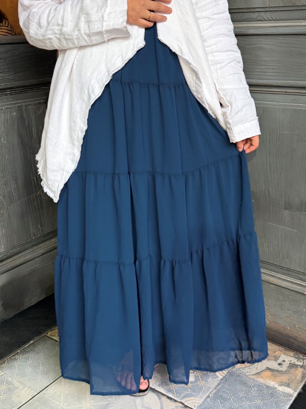 Ruffles Chiffon Skirt (Petrol) - Image 3