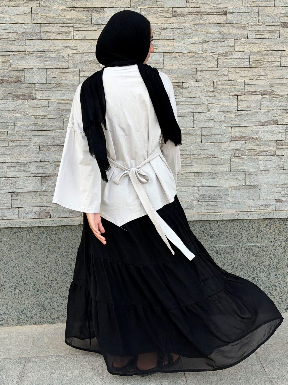 Ruffles Chiffon Skirt (Black) - Image 5