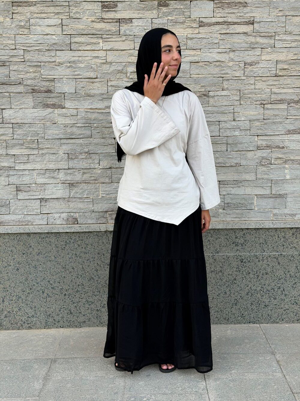 Ruffles Chiffon Skirt (Black) - Image 4