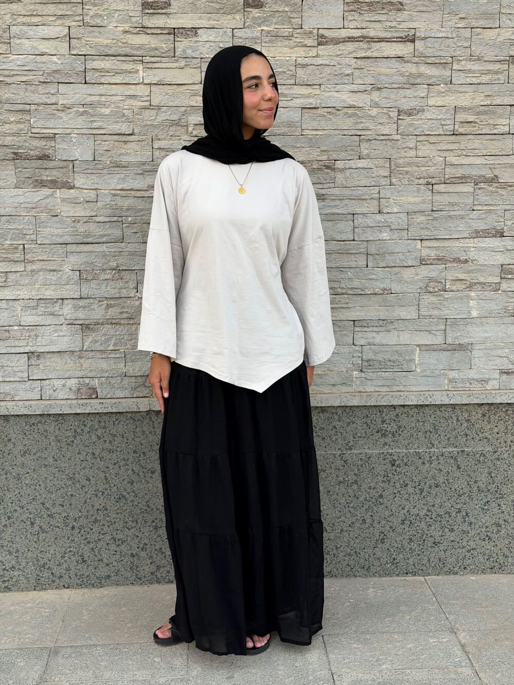 Ruffles Chiffon Skirt (Black) - Image 2