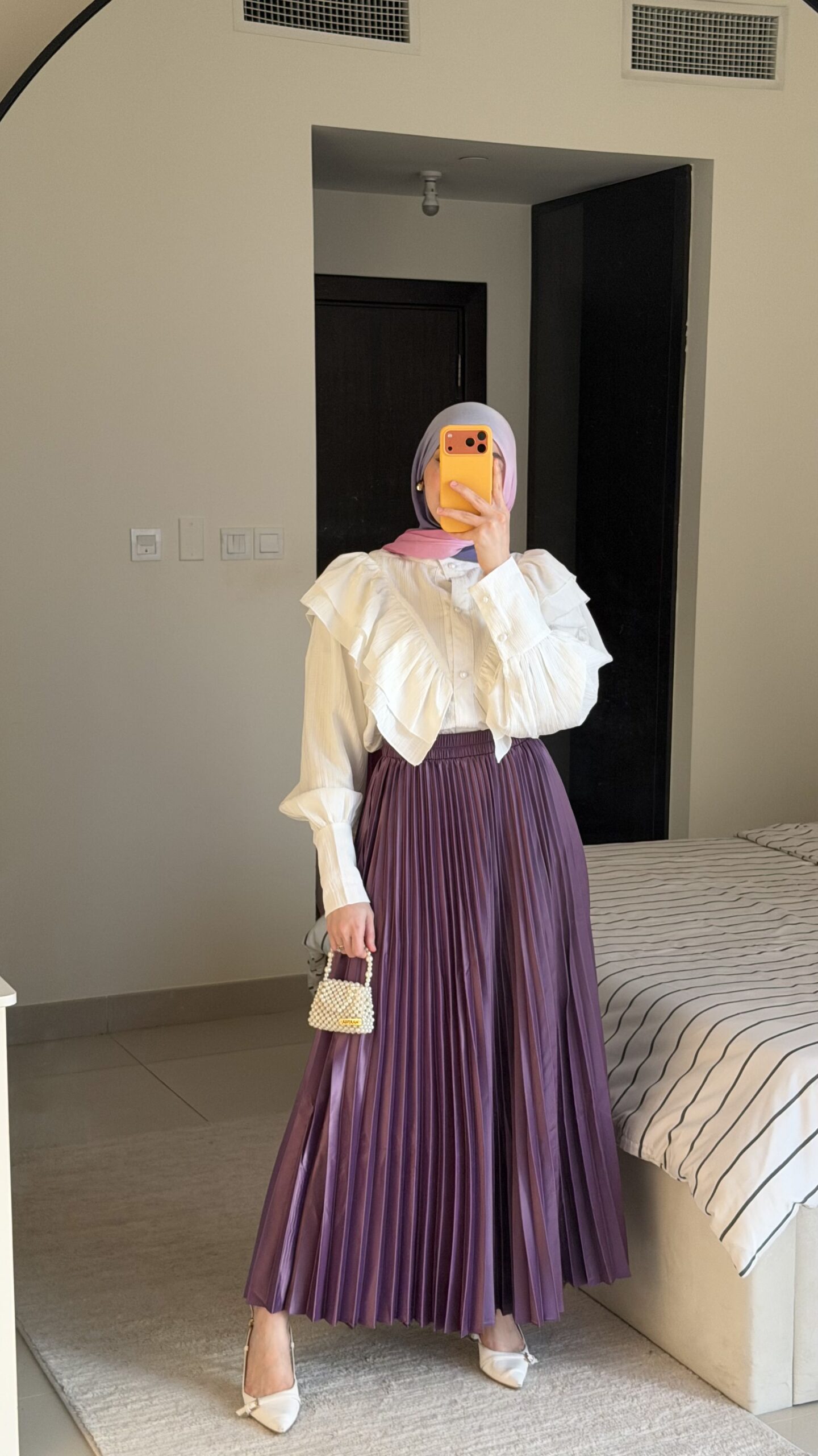 Satan klosh pleated skirt (Smoked Purple)