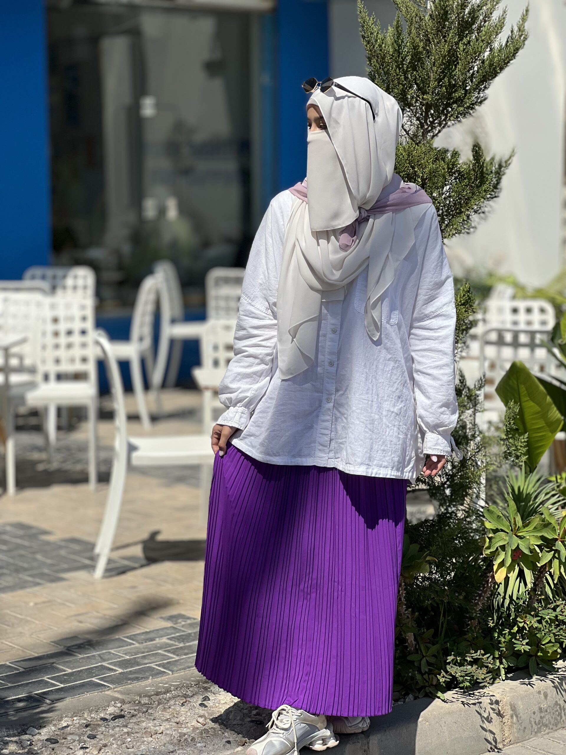Pleated skirt made from imported crepe fabric (Banafseje) - Image 2
