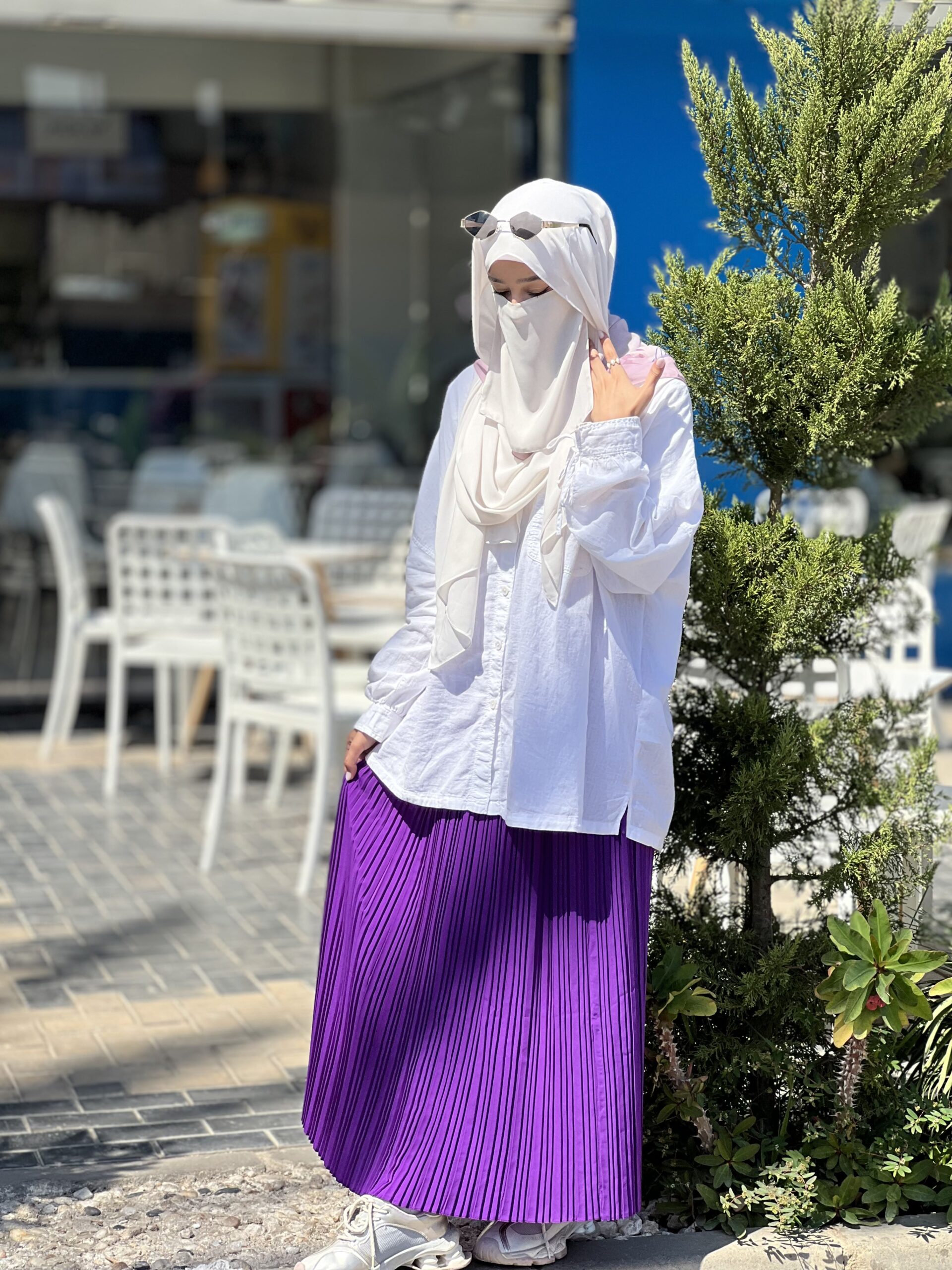 Pleated skirt made from imported crepe fabric (Banafseje) - Image 3