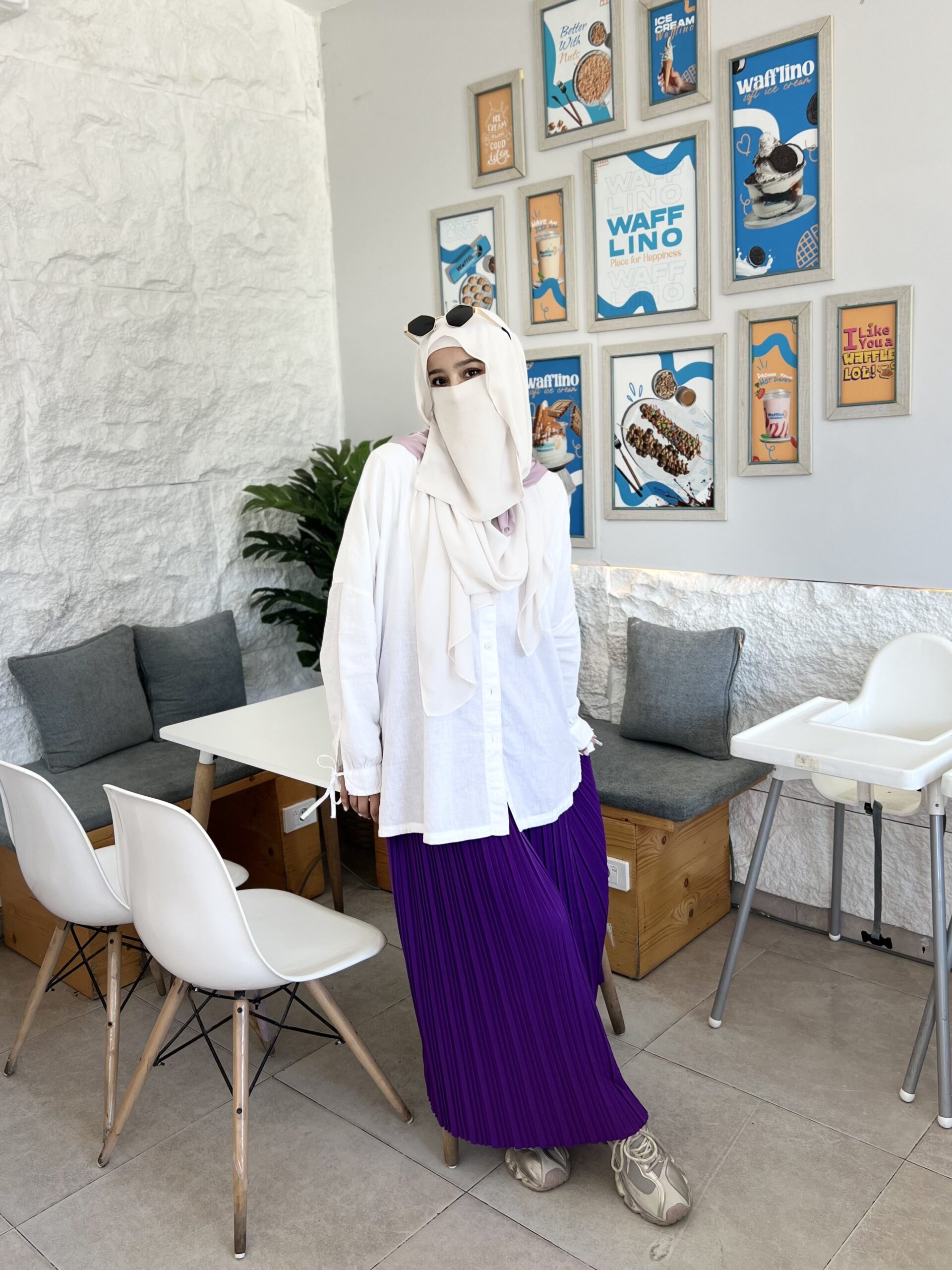 Pleated skirt made from imported crepe fabric (Banafseje) - Image 4