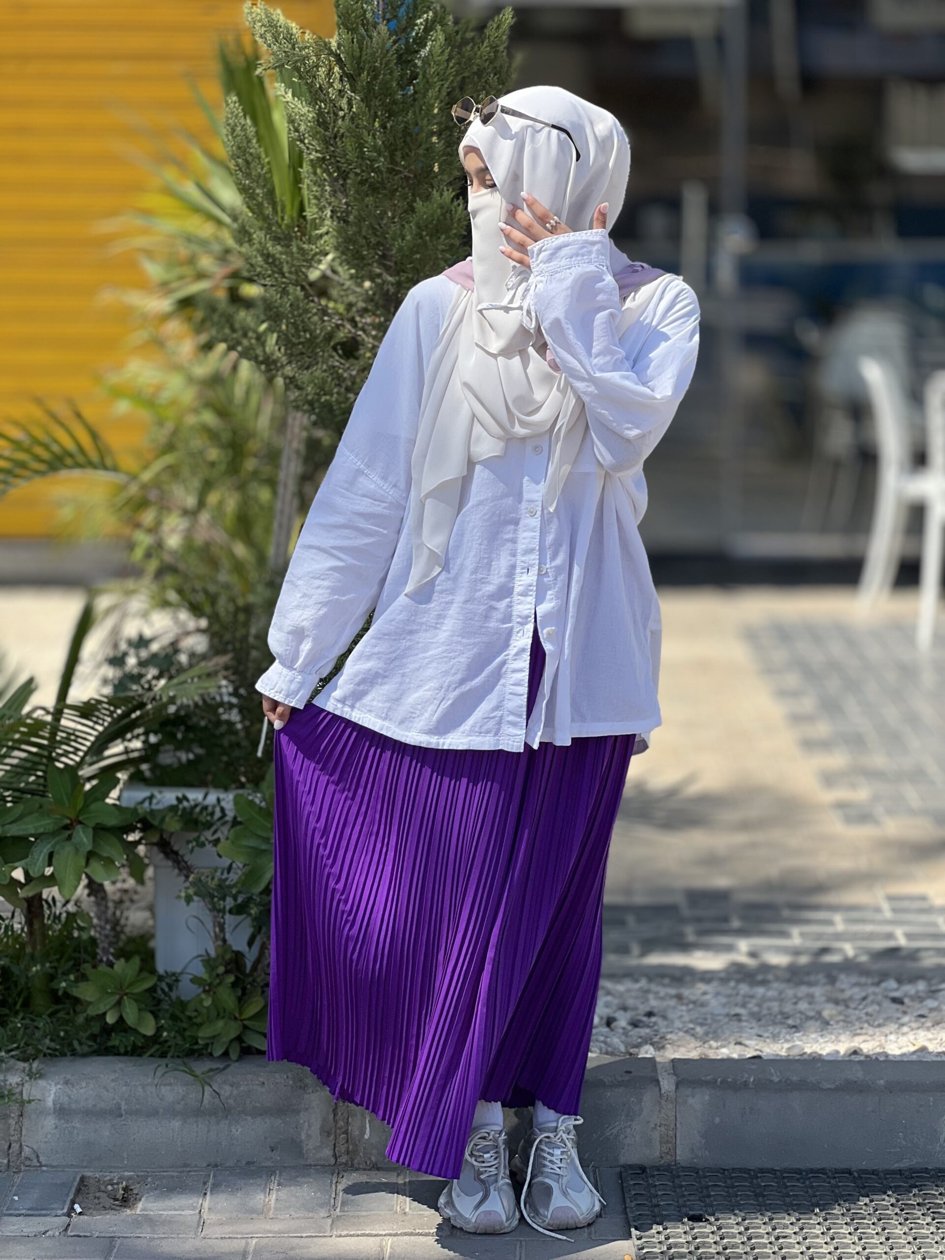 Pleated skirt made from imported crepe fabric (Banafseje) - Image 5